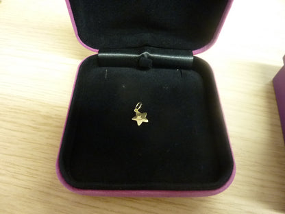 LIBERTY 9ct Gold Star Love Small Diamond Pendant