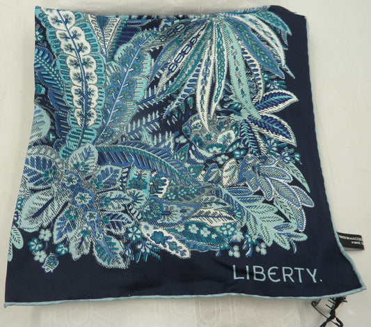 LIBERTY Persian Verdure Silk Pocket Square-BLUE