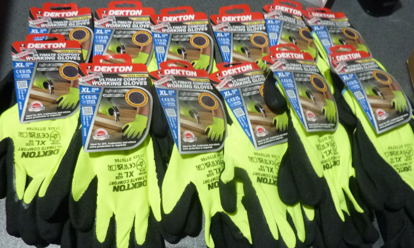 Dekton Premium Latex Coated Ultimate Comfort Gloves-12PK