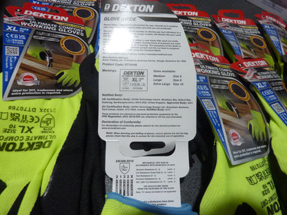 Dekton Premium Latex Coated Ultimate Comfort Gloves-12PK