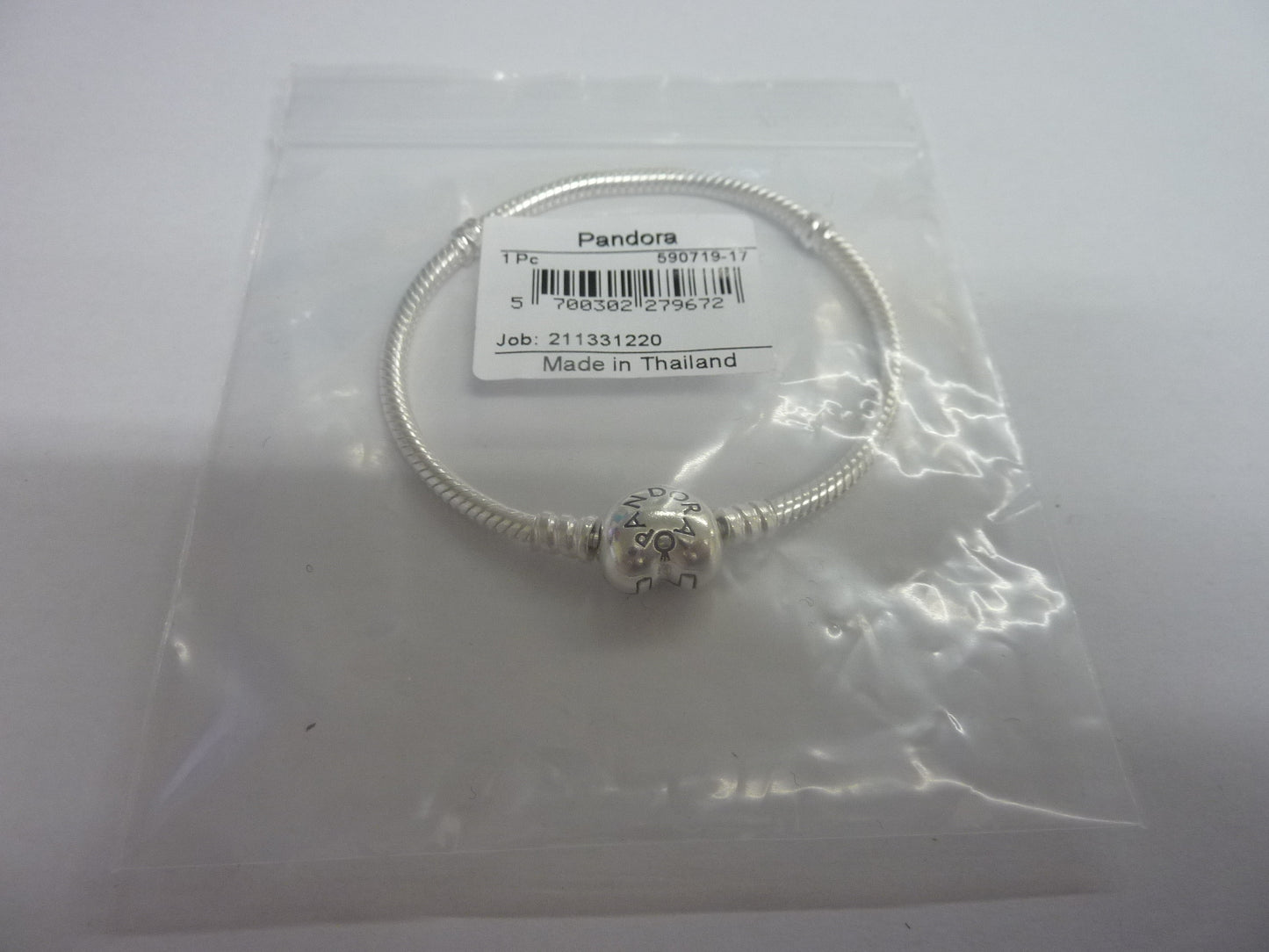 Pandora Moments Heart Clasp Snake Chain Bracelet-Sterling Silver