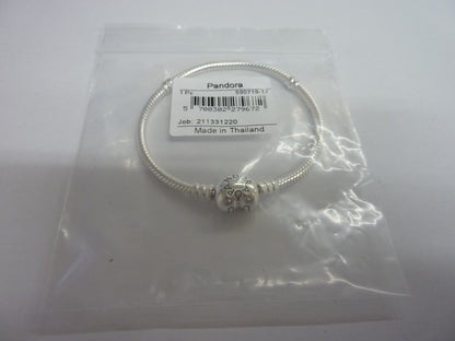 Pandora Moments Heart Clasp Snake Chain Bracelet-Sterling Silver