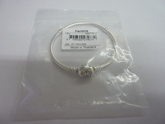 Pandora Moments Heart Clasp Snake Chain Bracelet-Sterling Silver