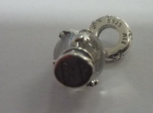 Snowflake Snowglobe Dangle Charm-SILVER