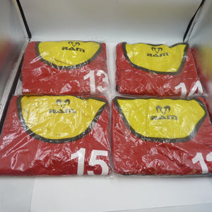 Numbered Reversible Contact Training Bibs - Set of 15-XL-RED/YELLOW