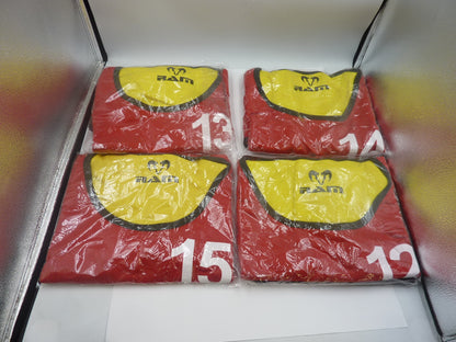 Numbered Reversible Contact Training Bibs - Set of 15-XL-RED/YELLOW