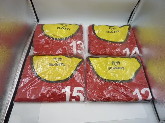 Numbered Reversible Contact Training Bibs - Set of 15-XL-RED/YELLOW