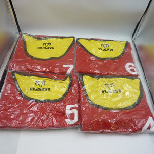 Numbered Reversible Contact Training Bibs - Set of 15-XL-RED/YELLOW