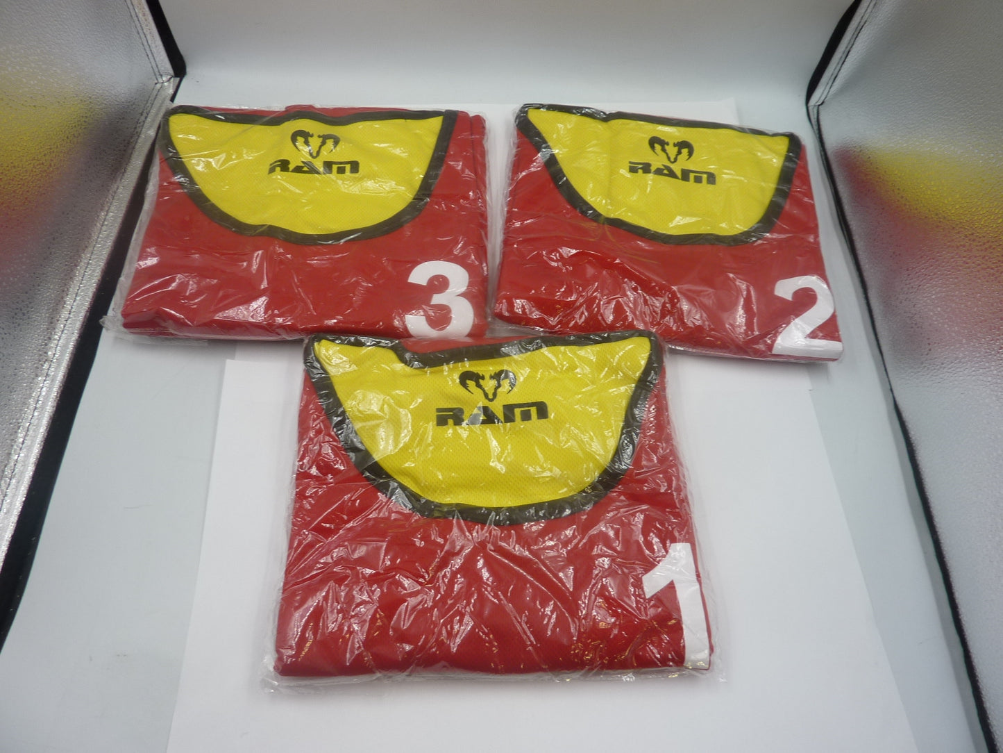 Numbered Reversible Contact Training Bibs - Set of 15-XL-RED/YELLOW