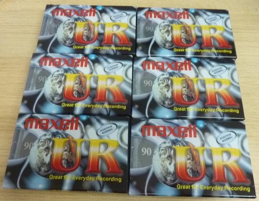 Maxell UR Cassette Tape X 6-NEW & SEALED