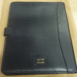 Leather Village Carbon Fiber Leather Padfolio Organizer – Carbon Black A4
