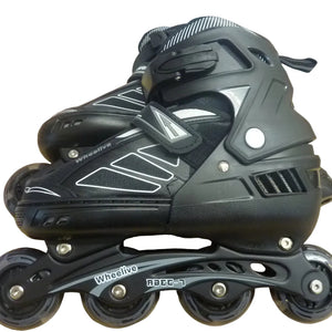 Wheelive Abec 7 Adjustable Inline Skates-uk7-9-BLACK