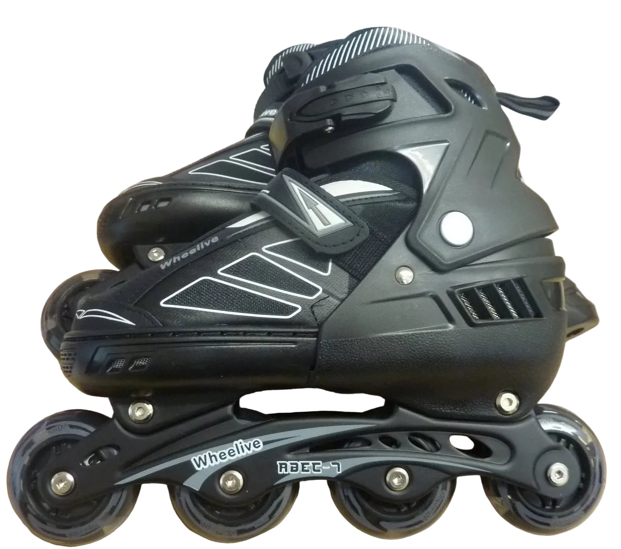 Wheelive Abec 7 Adjustable Inline Skates-uk7-9-BLACK