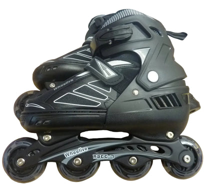Wheelive Abec 7 Adjustable Inline Skates-uk7-9-BLACK