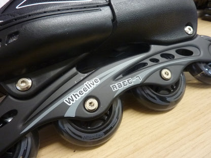 Wheelive Abec 7 Adjustable Inline Skates-uk7-9-BLACK