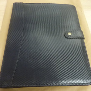 Leather Village Carbon Fiber Leather Padfolio Organizer – Carbon Black A4