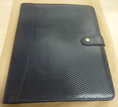 Leather Village Carbon Fiber Leather Padfolio Organizer – Carbon Black A4
