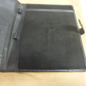 Leather Village Carbon Fiber Leather Padfolio Organizer – Carbon Black A4