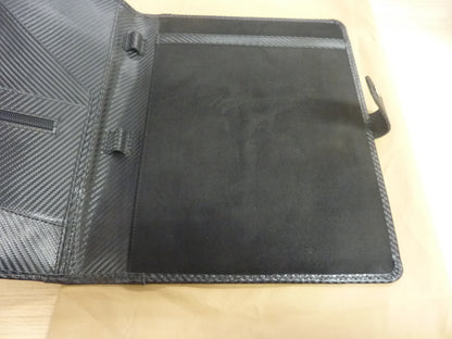 Leather Village Carbon Fiber Leather Padfolio Organizer – Carbon Black A4