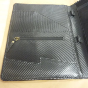 Leather Village Carbon Fiber Leather Padfolio Organizer – Carbon Black A4