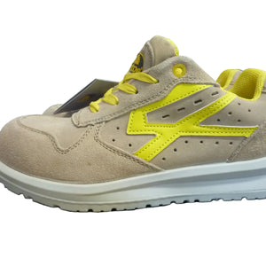 SAFETOE Lightweight Safety Trainers - 7328-UK6 BEIGE/YELLOW