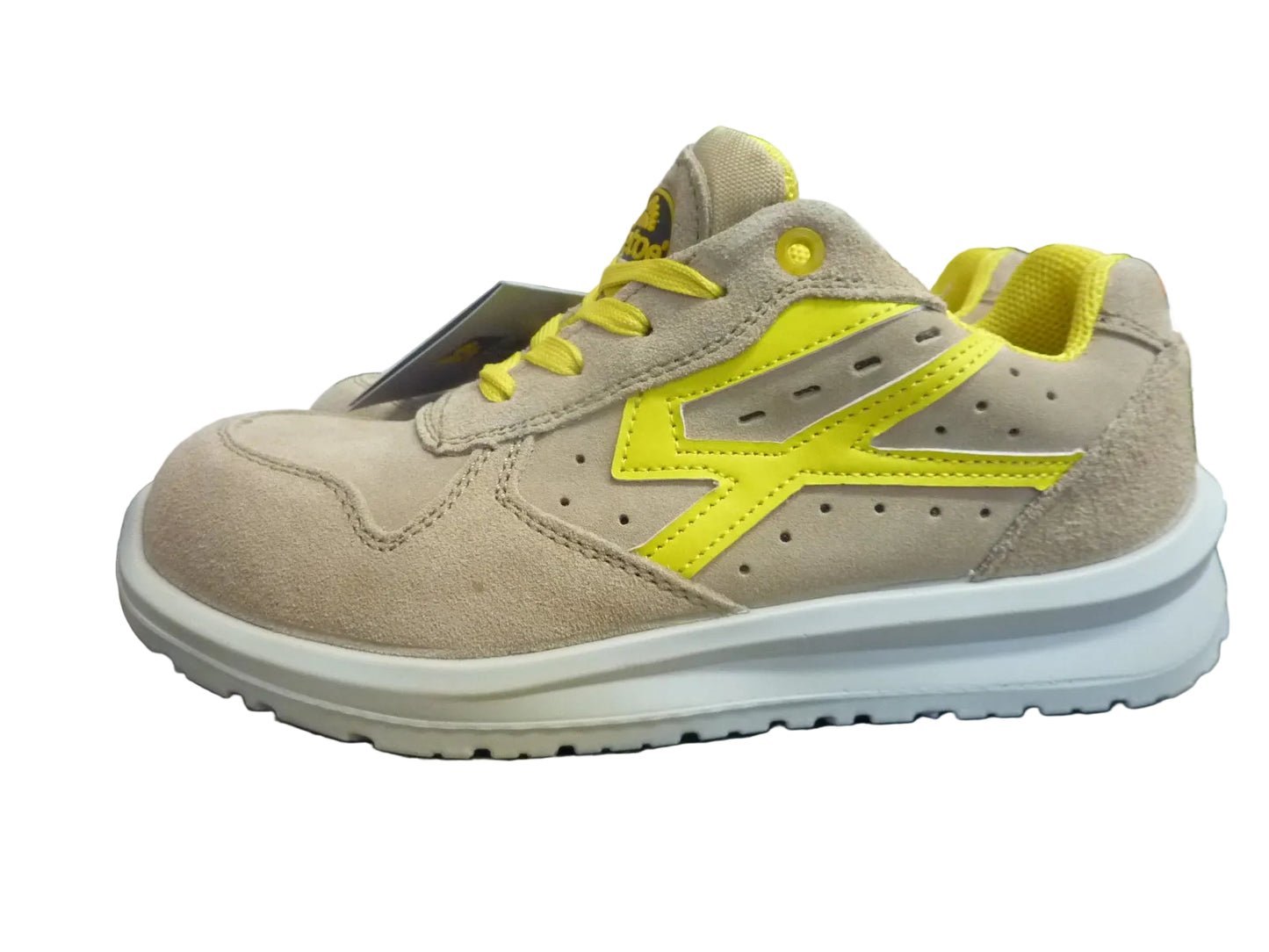 SAFETOE Lightweight Safety Trainers - 7328-UK6 BEIGE/YELLOW