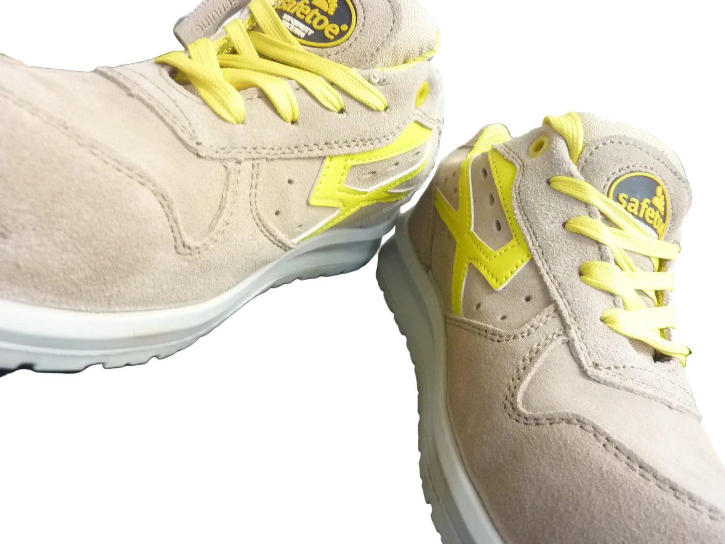 SAFETOE Lightweight Safety Trainers - 7328-UK6 BEIGE/YELLOW