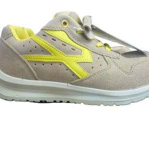 SAFETOE Lightweight Safety Trainers - 7328-UK6 BEIGE/YELLOW