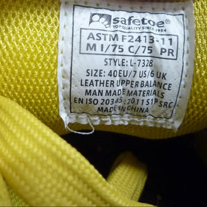 SAFETOE Lightweight Safety Trainers - 7328-UK6 BEIGE/YELLOW