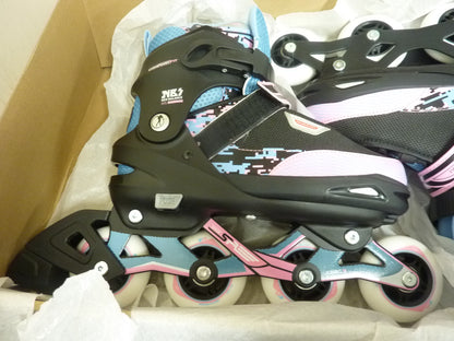 SFR Pixel Adjustable Inline Skates - Blue / Pink-SIZE UK4-7