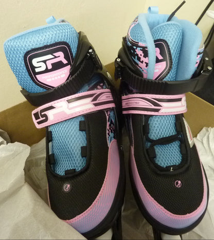 SFR Pixel Adjustable Inline Skates - Blue / Pink-SIZE UK4-7