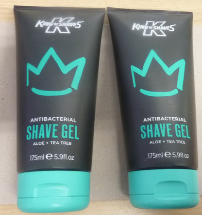 2 x King of Shaves Antibacterial Shave Gel - 175ml X 2