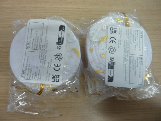 2 X 25 Yards 4CM Thick White Ribbon