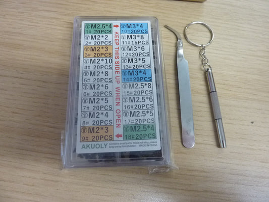 Screw Set for Universal Laptops and Hard Disk M.2 SSD, M2 M3 M2.5, 355 pieces