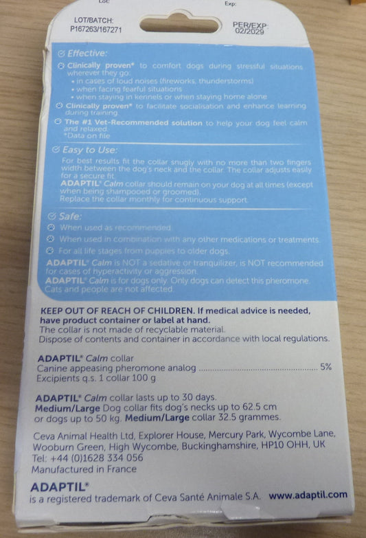 Adaptil Calming Pheromone Collar For Dogs Medium/Large