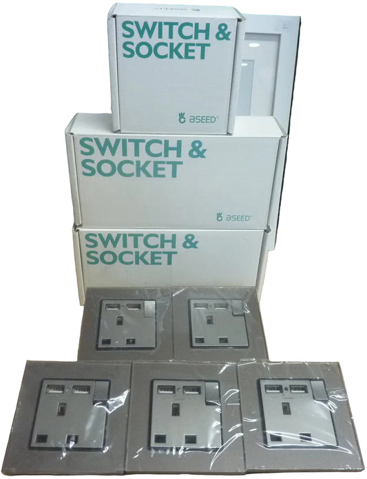 5 X Bseed single USB Plug Socket