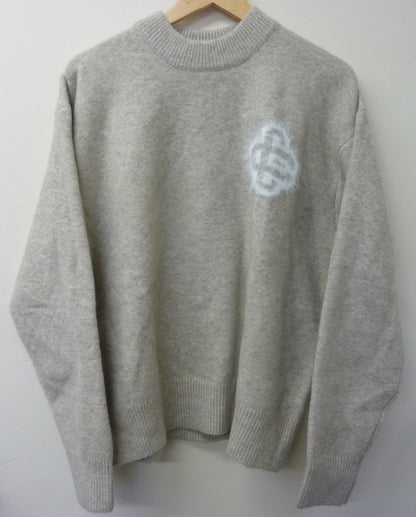The couture Club Monogram Fluffy Knit Crew Jumper-XS