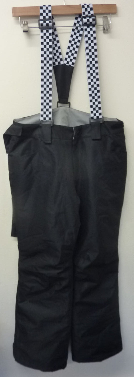 HOTIAN Snow Pants With Checkered Straps-BLACK-MEDIUM