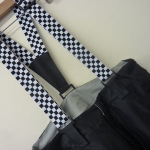 HOTIAN Snow Pants With Checkered Straps-BLACK-MEDIUM