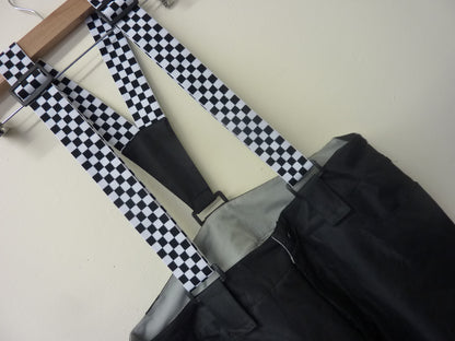 HOTIAN Snow Pants With Checkered Straps-BLACK-MEDIUM