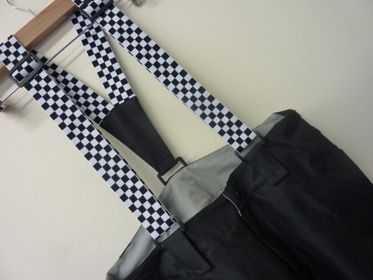 HOTIAN Snow Pants With Checkered Straps-BLACK-MEDIUM