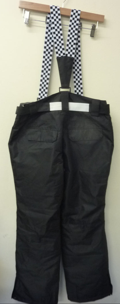 HOTIAN Snow Pants With Checkered Straps-BLACK-MEDIUM