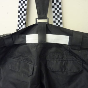 HOTIAN Snow Pants With Checkered Straps-BLACK-MEDIUM