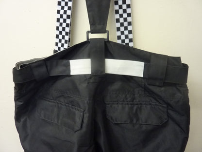 HOTIAN Snow Pants With Checkered Straps-BLACK-MEDIUM