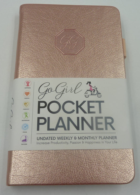 GoGirl Pocket Book Undated Diary- Rose Gold