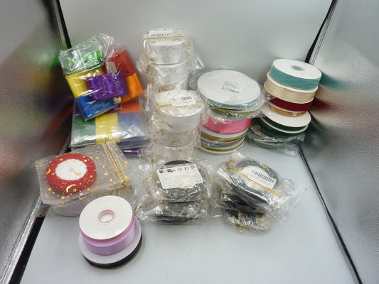 Job lot of 70 various ribbons for crafting