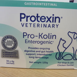 Protexin Veterinary Pro-Kolin Enterogenic Gut Health Sachets for Cats and Dogs, Chicken Flavour, 30 Sachets