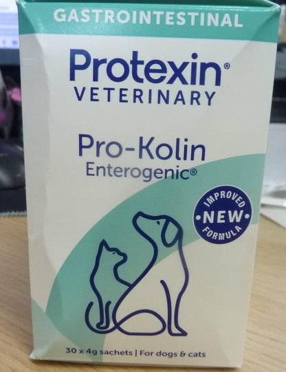 Protexin Veterinary Pro-Kolin Enterogenic Gut Health Sachets for Cats and Dogs, Chicken Flavour, 30 Sachets