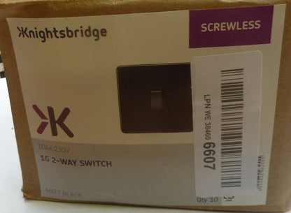 9 X Knightsbridge screwless 1G 2-way light switch