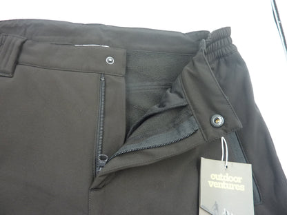 Outdoor Ventures Womens Winter Softshell Trousers-UK12 SHORT-BLACK